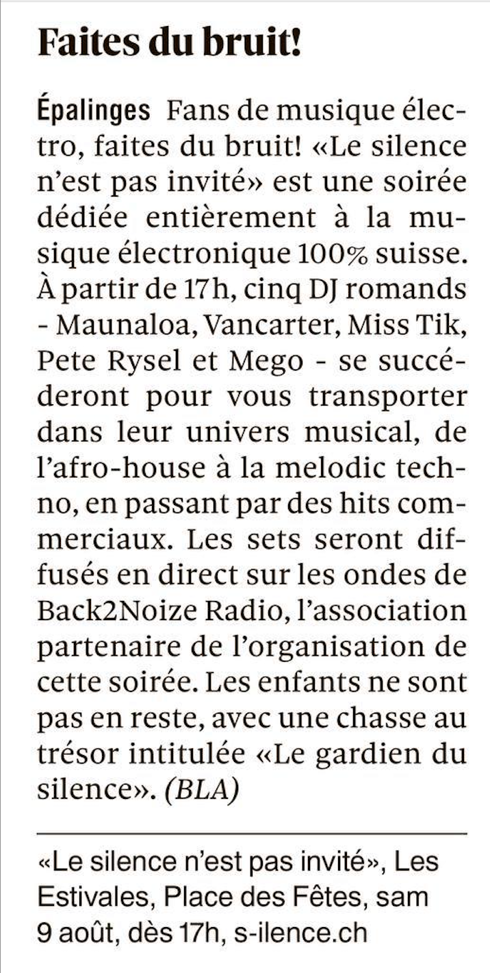 Article de presse sur l'évènement